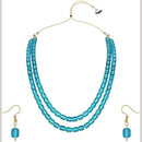 SNERA Festive Wear Beads Long Necklace Set with Matching Earrings