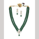 SNERA Festive Wear Crystal Stone And Beads Long Necklace Set