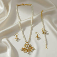 SNERA Traditional Kundan Stone And Pearl Jewellery Combo Set for Women
