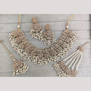 SNERA Sparkling Crystal Stone And Pearl Necklace Set