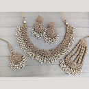 SNERA Sparkling Crystal Stone And Pearl Necklace Set