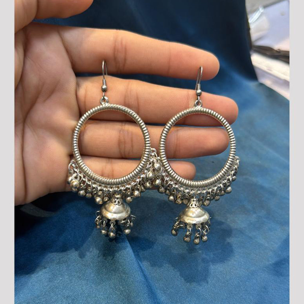 SNERA Vintage Oxidised Plated Jhumki Earrings for Women