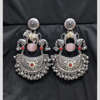 SNERA Elegant 2 Tone Plated Pota Stone And Pearl Dangler Earrings