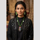 SNERA Mirror And Shell Embellished Ethnic Necklace Set