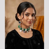 SNERA Mirror Embellished Ethnic Choker Necklace Set