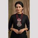 SNERA Mirror And Shell Embellished Ethnic Double Necklace Set