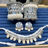 SNERA Beautiful Mirror And Shell Jewellery Combo Set for Women