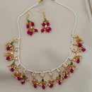 SNERA Ethnic Pota Stone And Pearl Choker Necklace Set