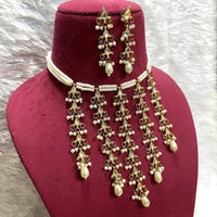 SNERA Ethnic Kundan Stone And Pearl Choker Necklace Set