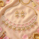 SNERA Ethnic Kundan Stone And Pearl Choker Necklace Set