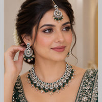 SNERA Elegant Crystal Stone Beads And Pearl Necklace Set Women