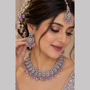 SNERA Elegant Crystal Stone Beads And Pearl Necklace Set Women