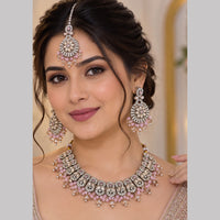 SNERA Elegant Crystal Stone Beads And Pearl Necklace Set Women
