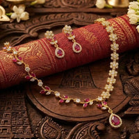 SNERA Elegant Crystal Stone Necklace Set Women