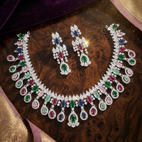 SNERA Designer American Daimond Necklace Set