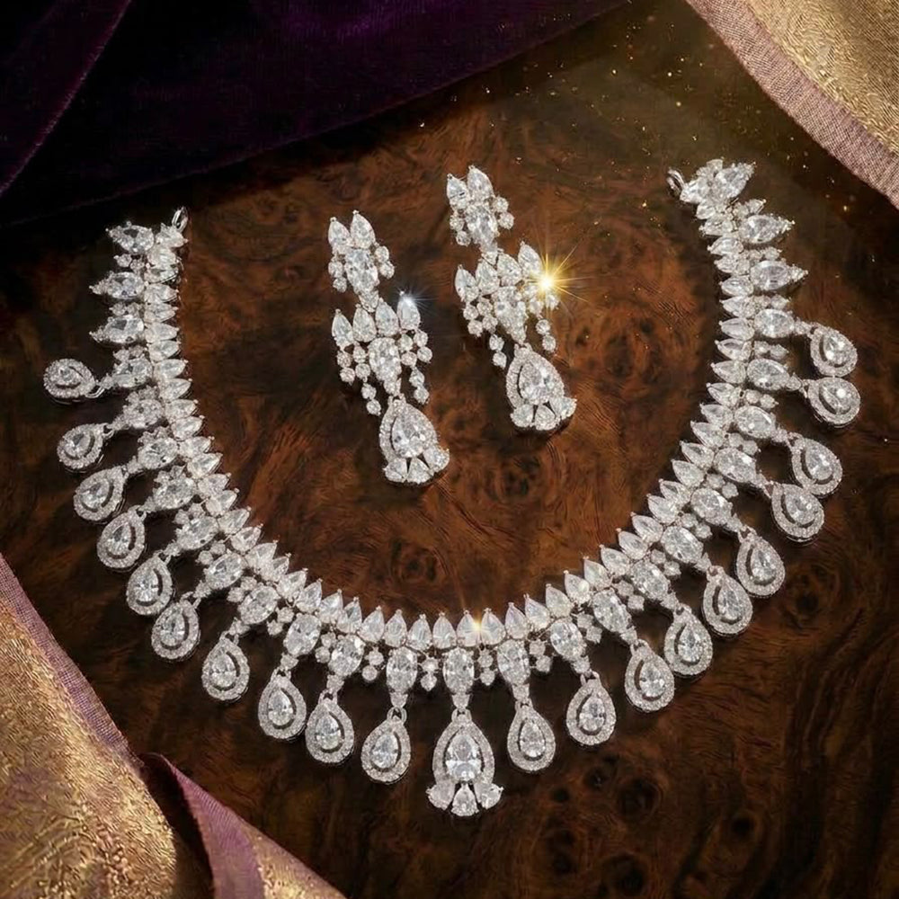 SNERA Designer American Daimond Necklace Set