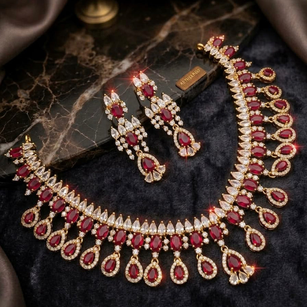 SNERA Designer American Daimond Necklace Set 