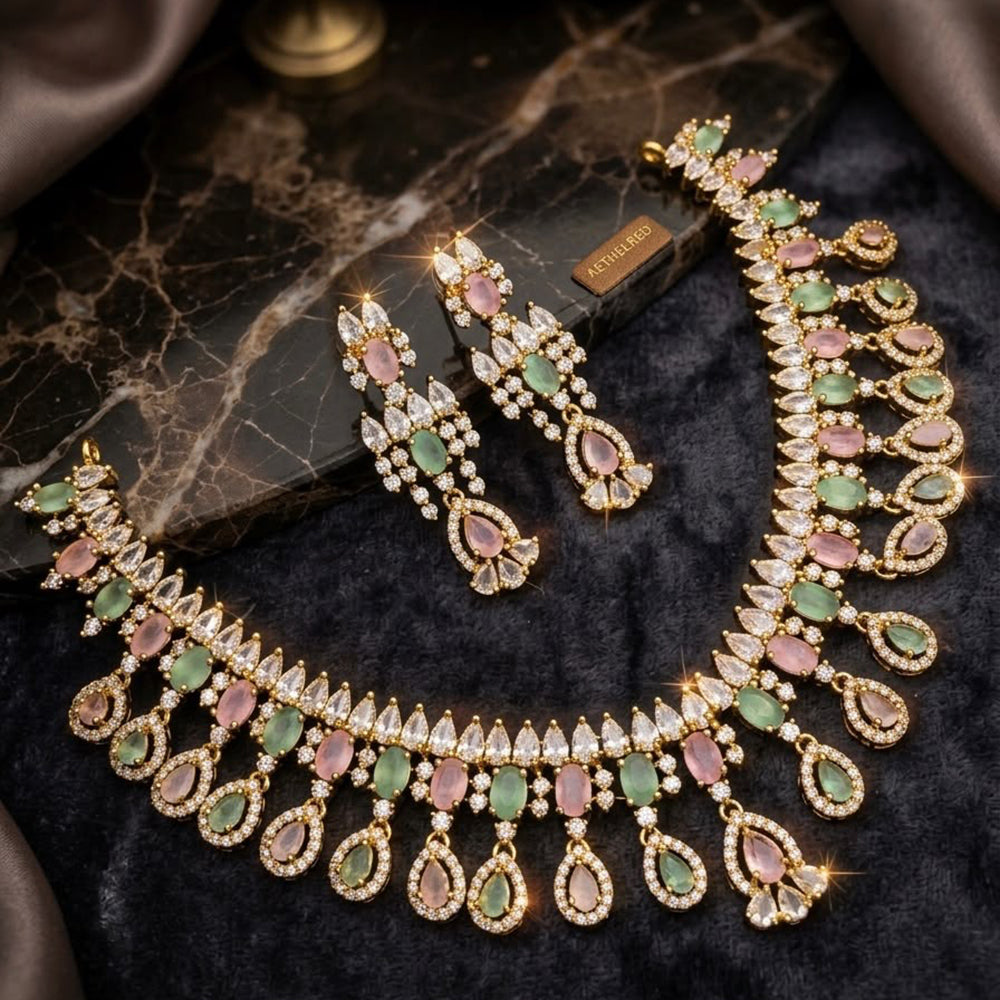 SNERA Designer American Daimond Necklace Set