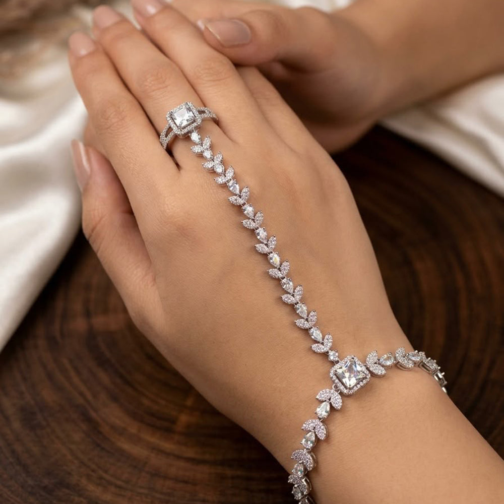 SNERA Elegant American Diamond Hath Panja for Women
