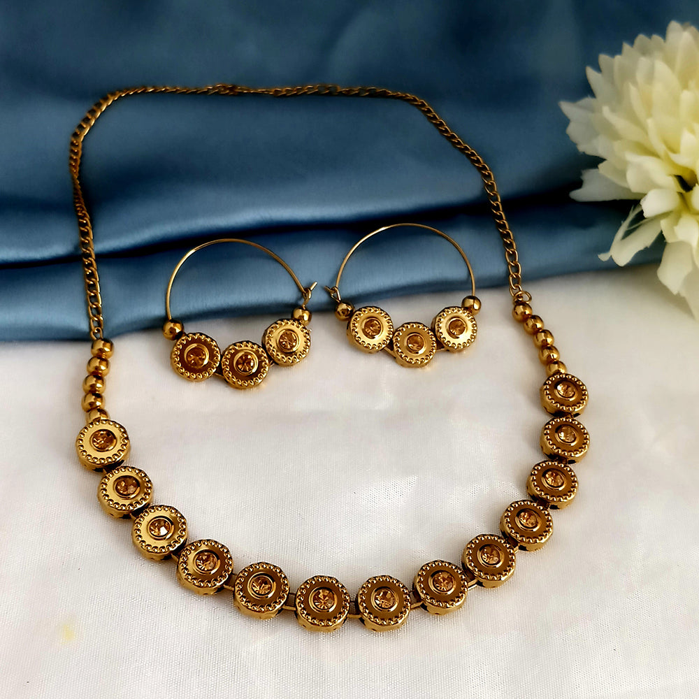 Darshana Jewels Gold Plated Austrian Stone Necklace Set