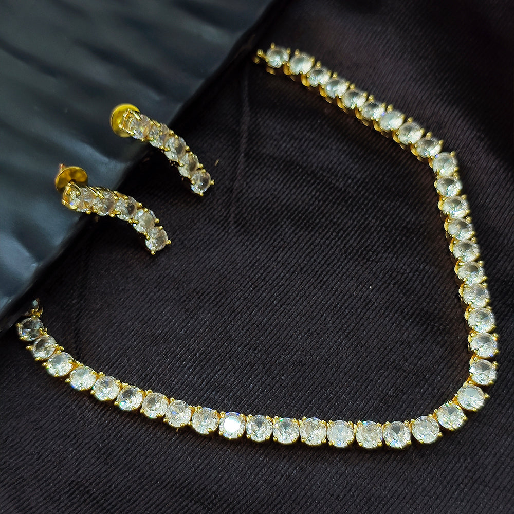 Urthn Austrian Stone Gold Plated Necklace Set