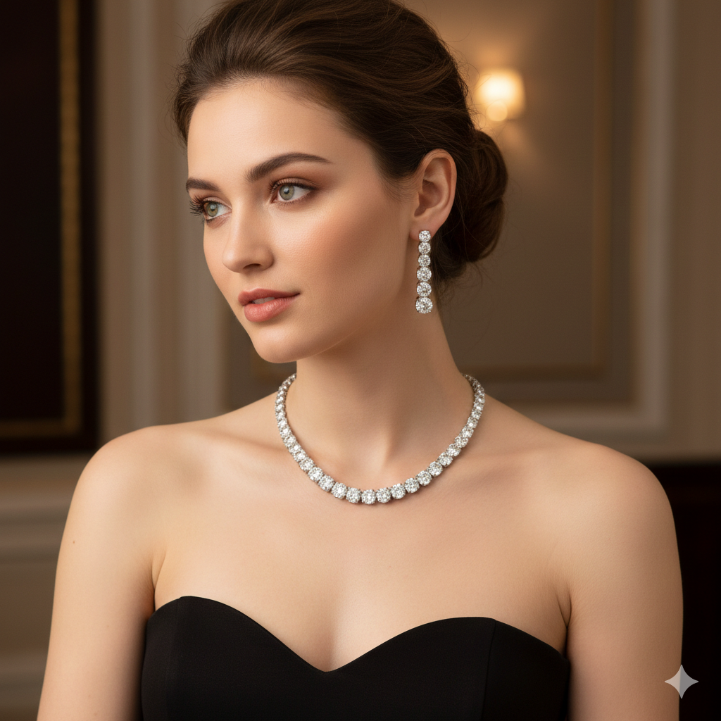 Urthn Austrian Stone Gold Plated Necklace Set