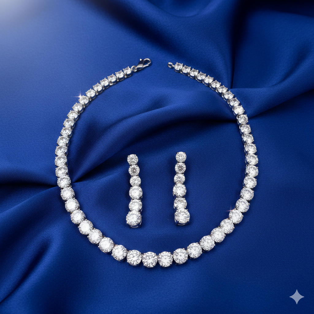 Urthn Austrian Stone Gold Plated Necklace Set