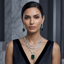 Urthn Silver Plated Sparkling Crystal Stone Necklace Set