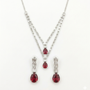 Urthn Silver Plated Sparkling Crystal Stone Necklace Set(Pack of 3)