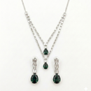 Urthn Silver Plated Sparkling Crystal Stone Necklace Set(Pack of 3)