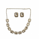 Urthn Silver Plated Sparkling Crystal Stone Necklace Set(Pack of 6)