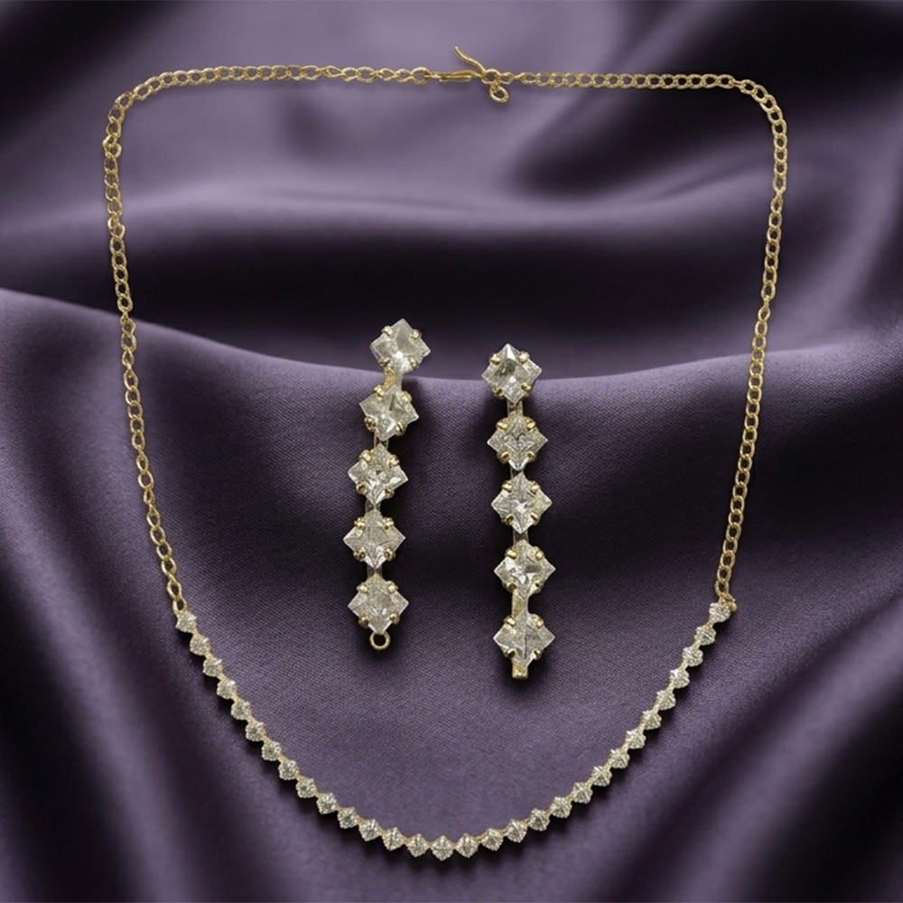 Urthn Austrian Stone Gold  Plated Necklace Set