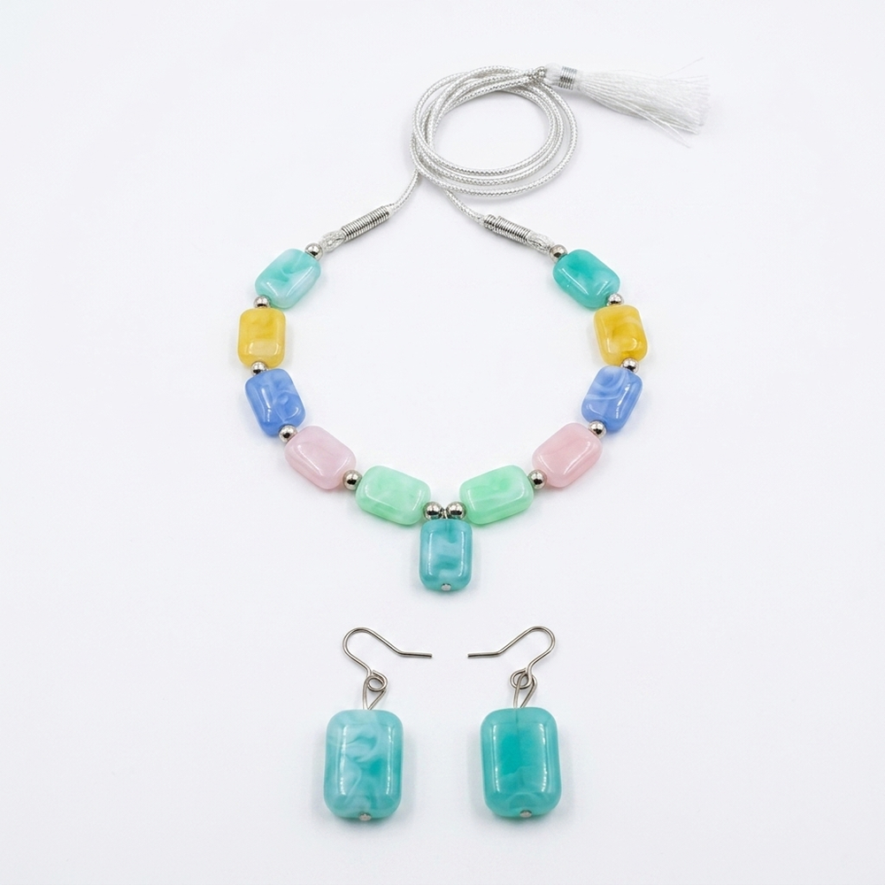 Urthn Colorful Kids Necklace Set with Pearl Beads (Assorted Color)(Pack of 6)