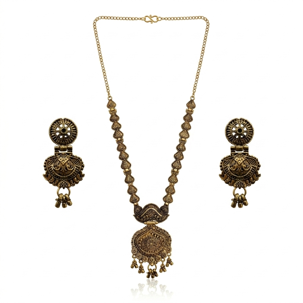 Urthn South Indian Style Antique Gold Plated Pearl Necklace Set  (Pack of 6)