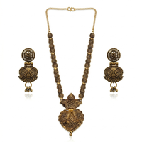 Urthn South Indian Style Antique Gold Plated Pearl Necklace Set  (Pack of 6)