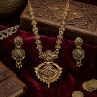 Urthn South Indian Style Antique Gold Plated Pearl Necklace Set  (Pack of 6)