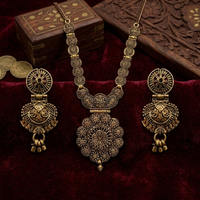 Urthn South Indian Style Antique Gold Plated Pearl Necklace Set  (Pack of 6)