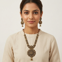 Urthn South Indian Style Antique Gold Plated Pearl Necklace Set  (Pack of 6)