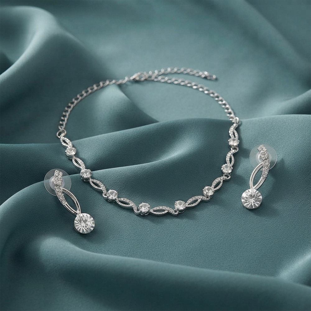 Darshana Jewels Premium Austrian Stone Necklace Set for Women  (Set of 3)