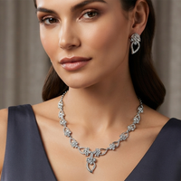 Darshana Jewels Premium Austrian Stone Necklace Set for Women (Set of 3)