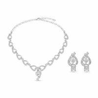 Darshana Jewels Sparkling Austrian Stone Jewellery Set with Earrings (Set of 3)