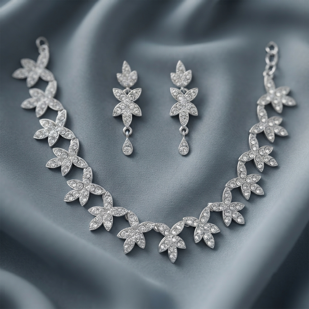 Darshana Jewels Radiant Austrian Stone Fashion Necklace Set (Set of 3)
