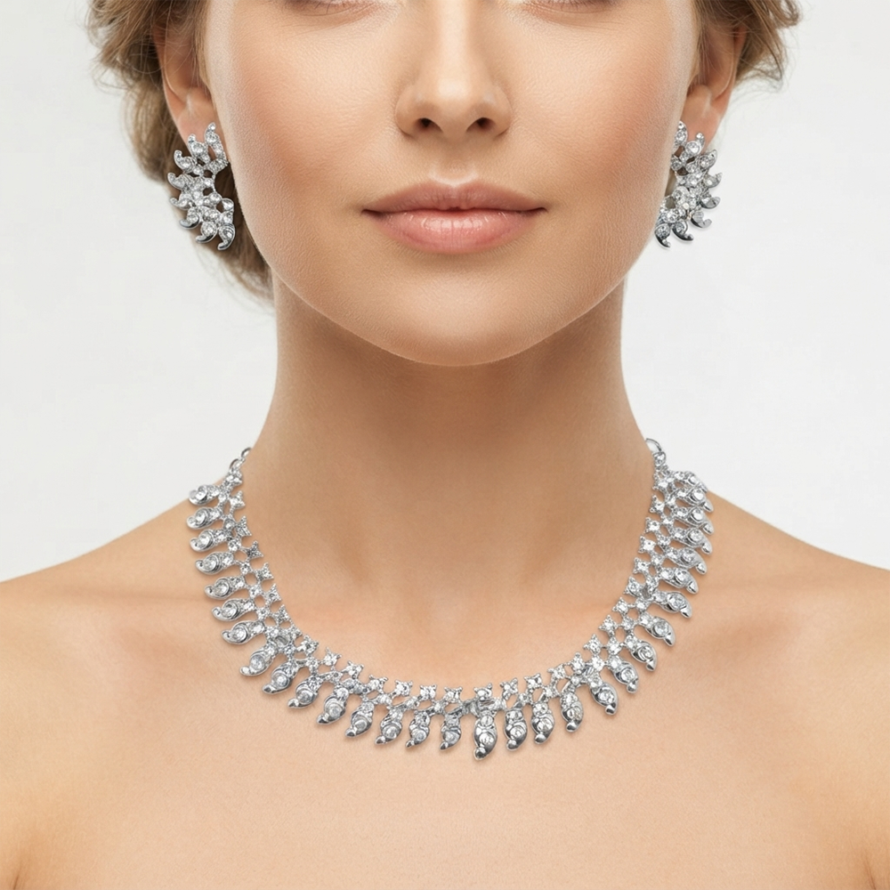 Darshana Jewels Radiant Austrian Stone Fashion Necklace Set (Set of 3)