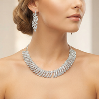 Darshana Jewels Designer Austrian Stone Statement Necklace Set (Set of 3)