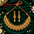 Urthn Gold Plated Pearl & Crystal Necklace Set for Women Traditional Jewellery (pack Of 3)