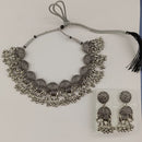 Urthn Statement Oxidised Plated Elephant Choker Necklace Set