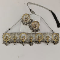 Urthn 2 Tone Plated Fashion Choker Necklace Set for Women