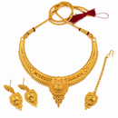 Urthn Traditional Gold Plated Necklace Set with Maangtikka | Elegant Ethnic Jewellery for Women(Pack Of 3 )