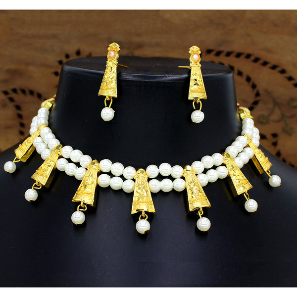 22k Gold Plated Jewelry Set Choker Necklace Drop Earrings - Temu