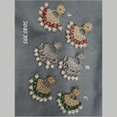 Deep Enterprises Kundan Stone And Beads Dangler Earrings